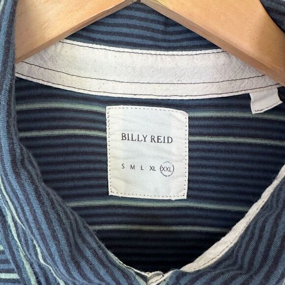 Billy Reid Men’s Contrasting Horizontal Stripe Polo Shirt - Picture 5 of 8